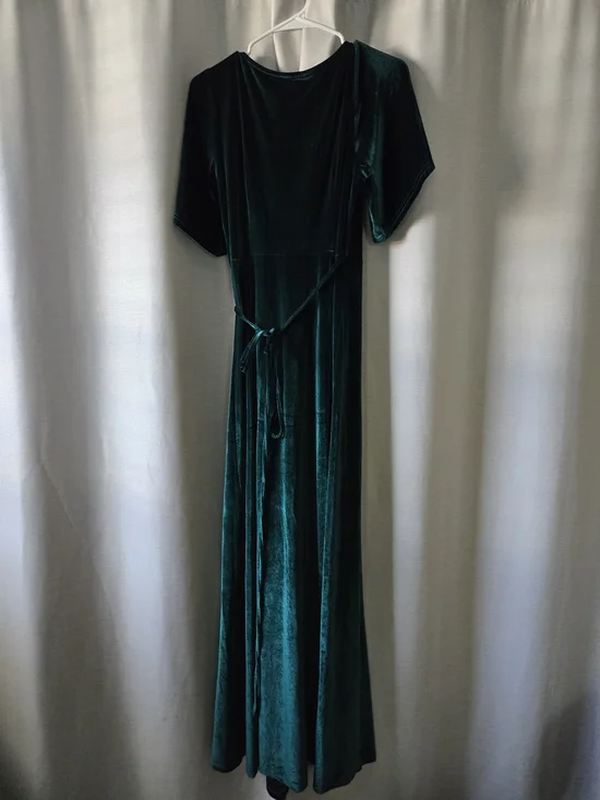 Baltic Born Emerald Green Velvet Wrap Maxi Dress - Picture 2 of 4